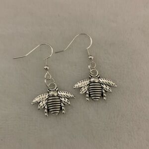 Silver Bee Earrings